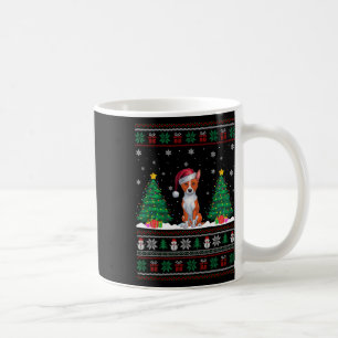 Caneca De Café Santa Hat Basenji Cachorro Árvore De Natal Luz Fei