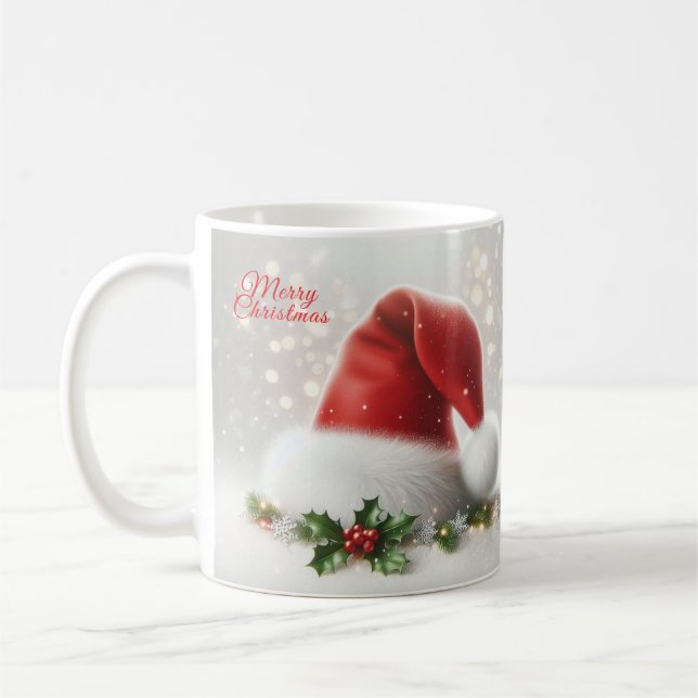 Caneca De Café Santa Hat Ceramic Mug – Perfect Christmas Gift (Esquerda)