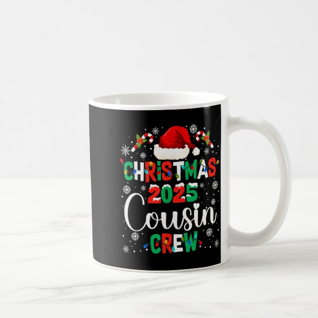 Caneca De Café Santa Hat Christmas 2025 Cousin Crew Xmas Matching (Direita)