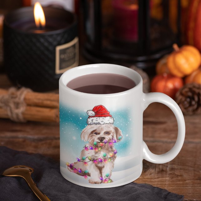 Caneca De Café Santa Hat Personalizado Feliz Natal em maltês (Criador carregado)