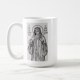 Caneca De Café Santa Hildegarda de Bingen abadessa beneditina