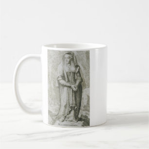 Caneca De Café Santa Hildegarda de Bingen Arte Mística Medieval