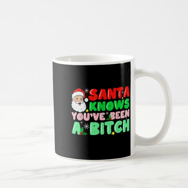 Caneca De Café Santa Knows You've Been A Sarcastic Xmas Adult Hum (Direita)