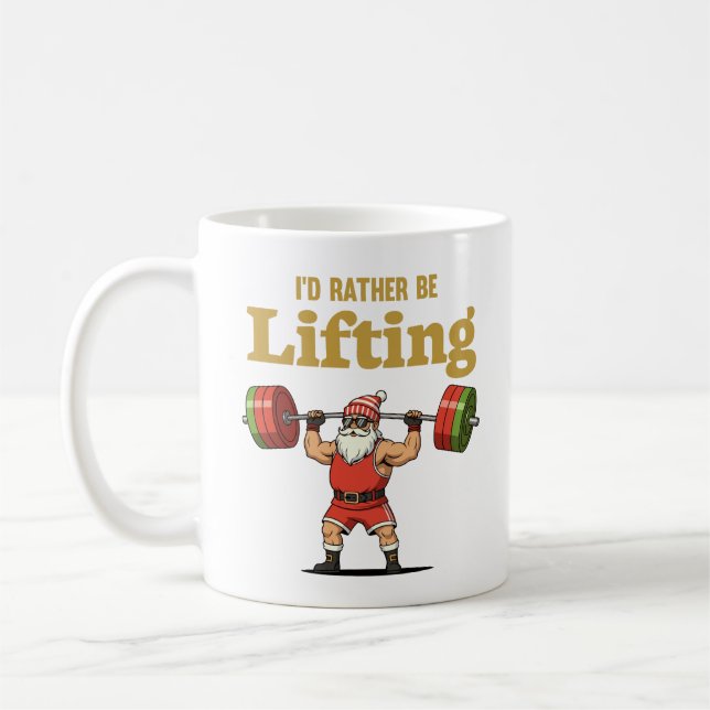 Caneca De Café Santa Lifting Weights (Esquerda)