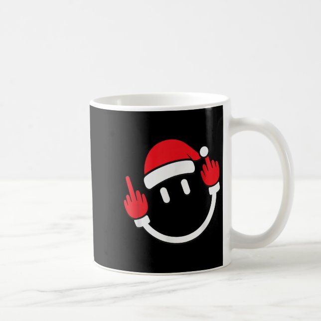 Caneca De Café Santa Middle Finger Flip Off _ Christmas Profanity (Direita)