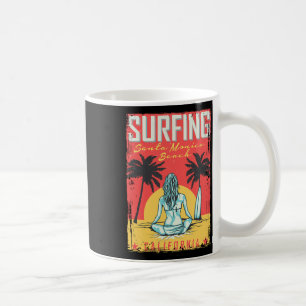 Caneca De Café Santa Mônica Califórnia Praia Surfando