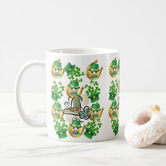 Caneca De Café Santa Patrick's Day Mug Horsfere (Com Donut)