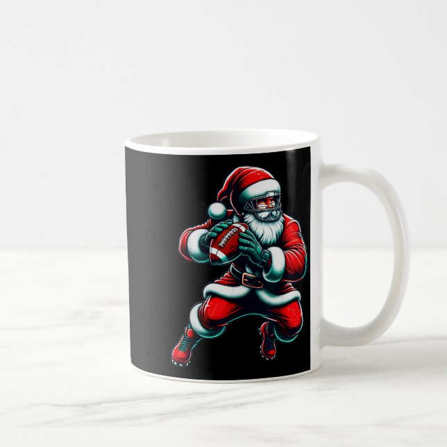 Caneca De Café Santa Playing American Football Christmas Women Me (Direita)