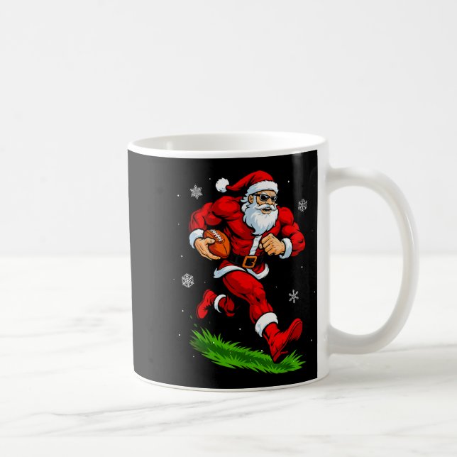Caneca De Café Santa Playing Football Xmas Funny Christmas Footba (Direita)