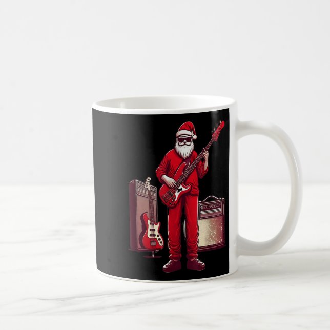 Caneca De Café Santa Playing Guitar B Christmas Pajama Musician B (Direita)
