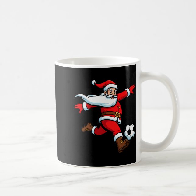 Caneca De Café Santa Plays Soccer Christmas Srts Women Men Kids L (Direita)