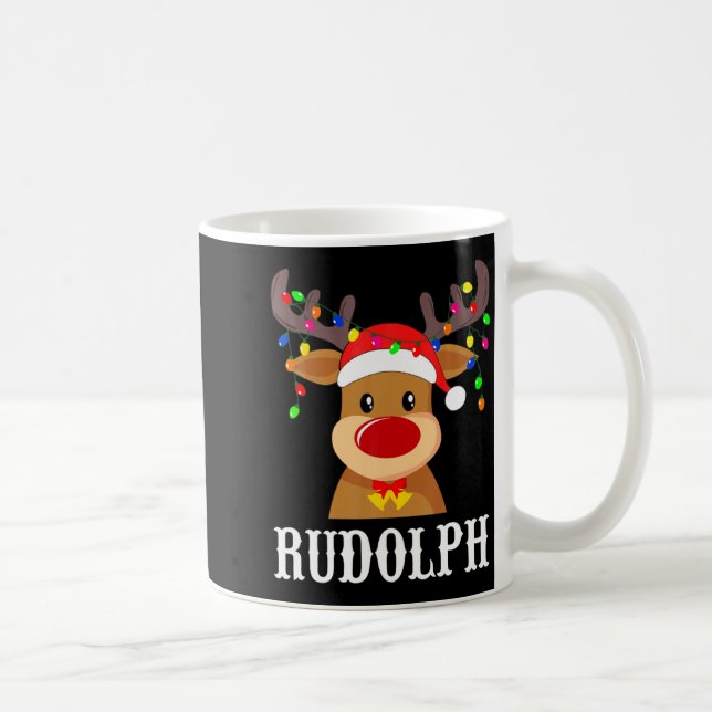 Caneca De Café Santa Reindeer Rudolph Xmas Group Costume  (Direita)
