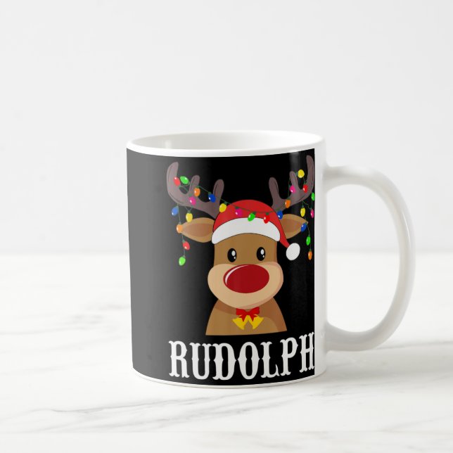 Caneca De Café Santa Reindeer Rudolph Xmas Group Costume  (Direita)