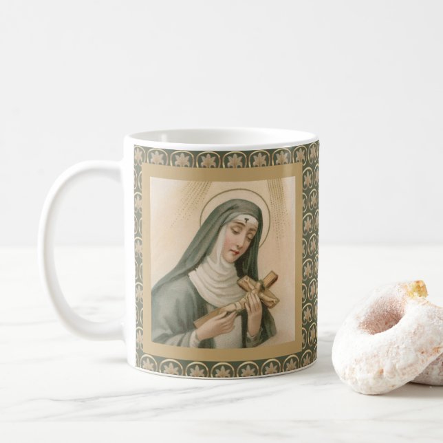 Caneca De Café Santa Rita de Cássia (M 015) (Com Donut)
