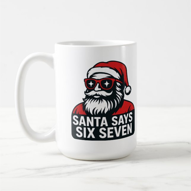 Caneca De Café Santa says six seven - christmas humor  (Esquerda)