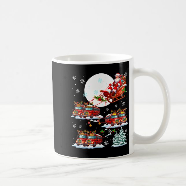 Caneca De Café Santa Sleigh Reindeer School Buses Matching Driver (Direita)