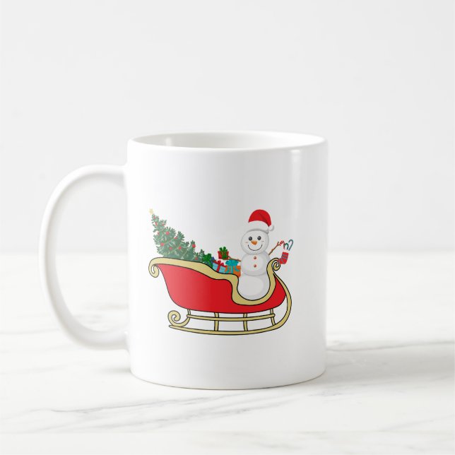 Caneca De Café Santa snowman distributing gifts (Esquerda)