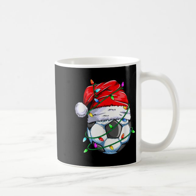 Caneca De Café Santa Soccer Ball Srts Design- Christmas Soccer Pl (Direita)