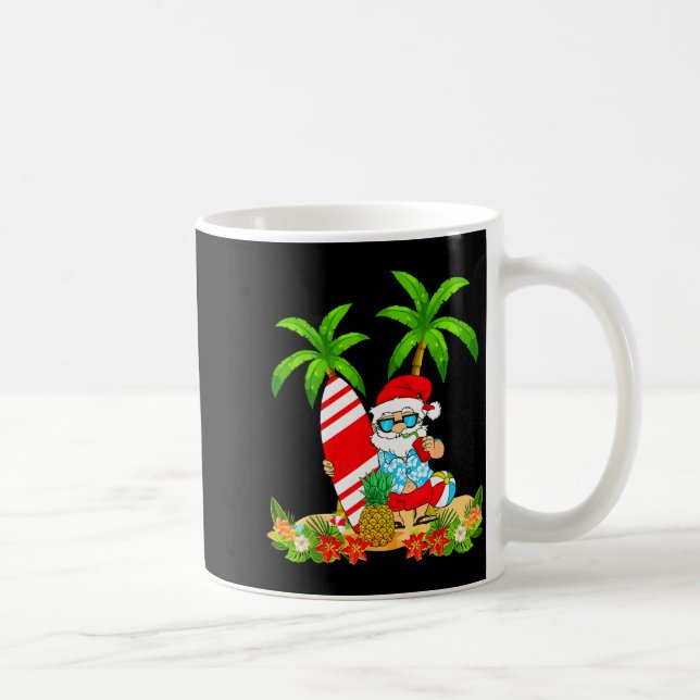 Caneca De Café Santa Summer Surfing Christmas In July Beach Vacat (Direita)