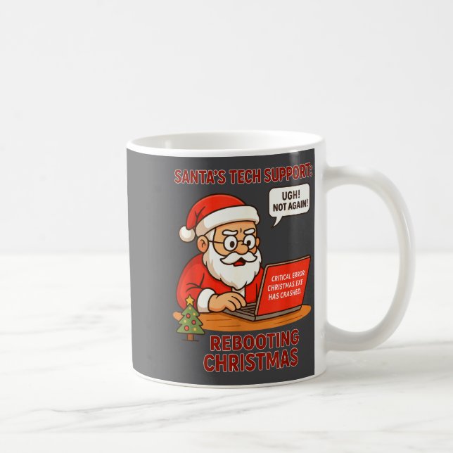 Caneca De Café Santa Support s Rebooting Humor Tech Computer Fun (Direita)