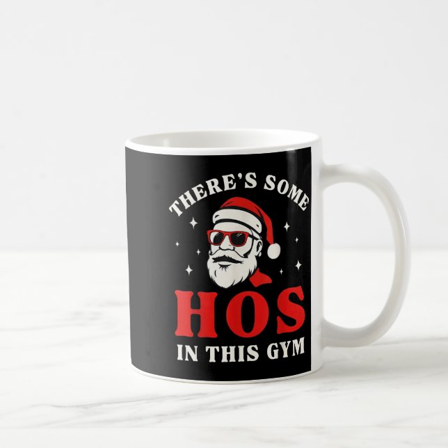 Caneca De Café Santa There's Some Hos In This Gym  (Direita)