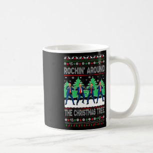 Caneca De Café Santa Trump Dança Dançando Balançando em Volta da
