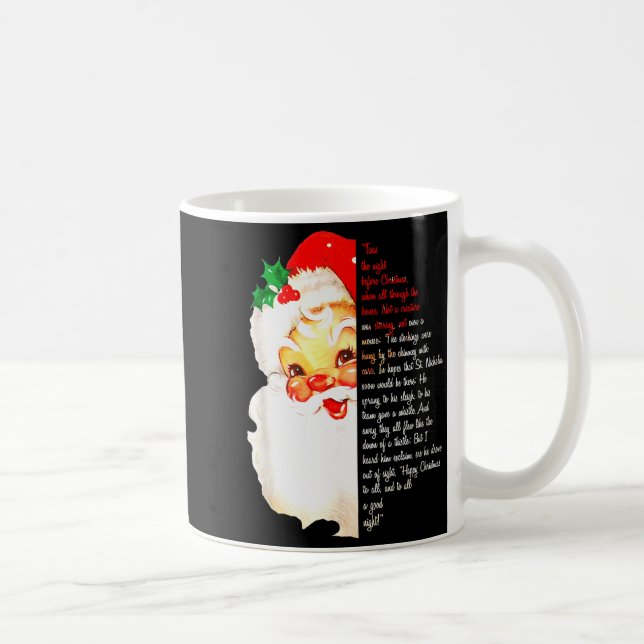 Caneca De Café Santa Twas The Night Before Christmas Matching Paj (Direita)