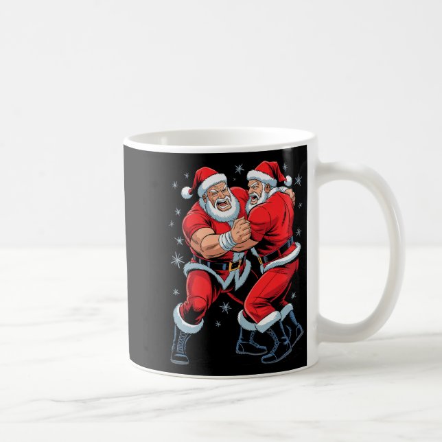 Caneca De Café Santa Wrestling Lover Funny Wrestler Xmas Christma (Direita)