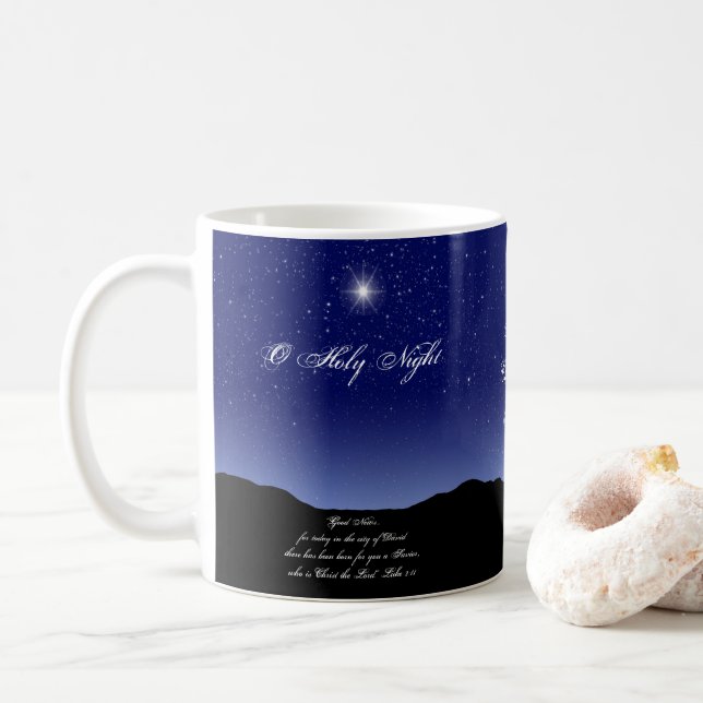Caneca de café santamente da noite de O (Com Donut)