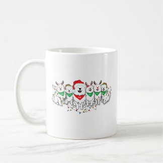 Caneca De Café Santapaws com luzes de Natal