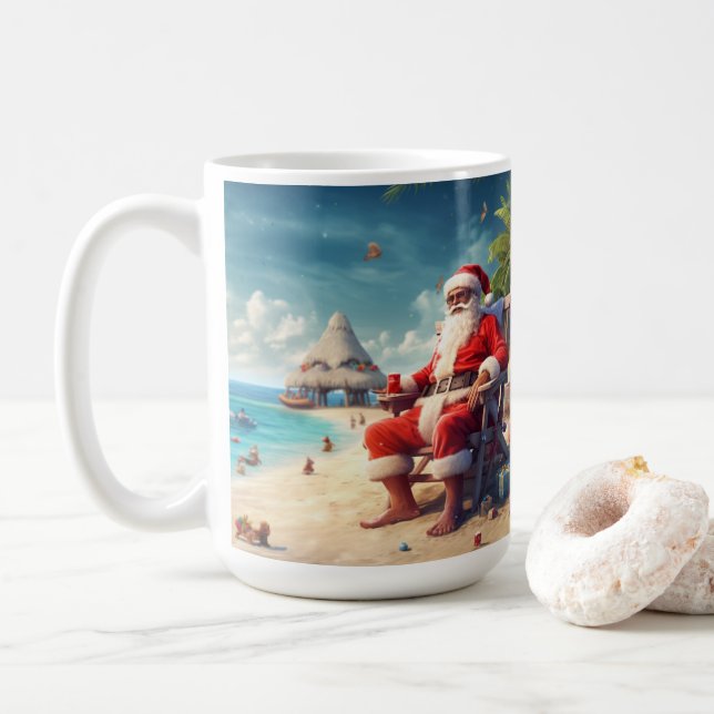 Caneca De Café Santas Beach Getaway (Com Donut)