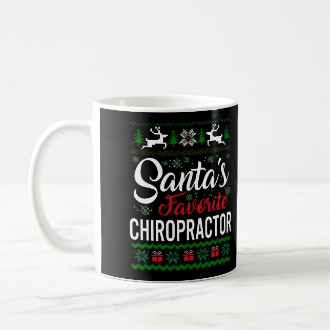 Caneca De Café Santas Favoritas Chiropractor Natal Ugly Family (Esquerda)