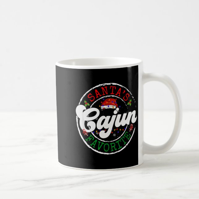 Caneca De Café Santa's Favorite Cajun Christmas Pajama Family Mat (Direita)