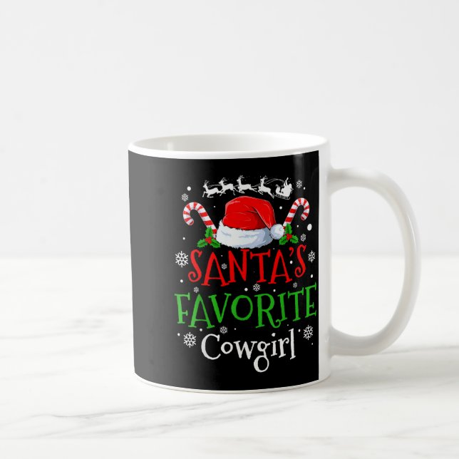 Caneca De Café Santa's Favorite Cowgirl Christmas Party  (Direita)