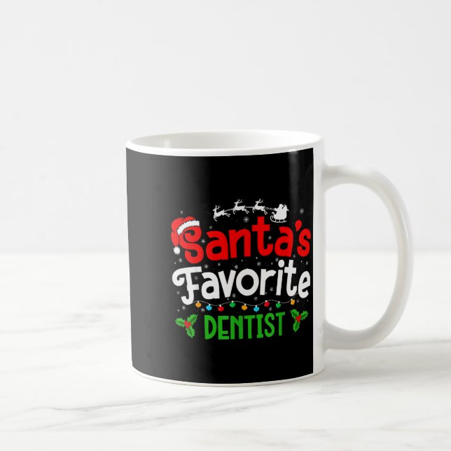 Caneca De Café Santa's Favorite Dentist Christmas Party  (Direita)