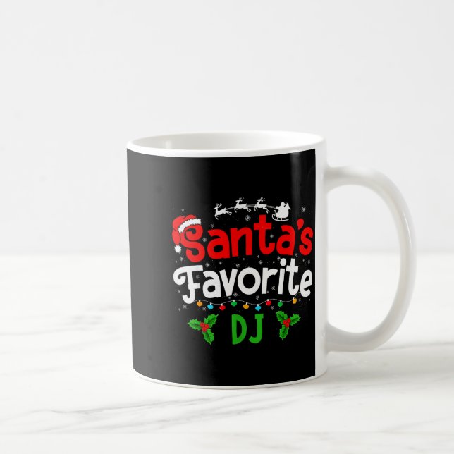 Caneca De Café Santa's Favorite Dj Christmas Party  (Direita)