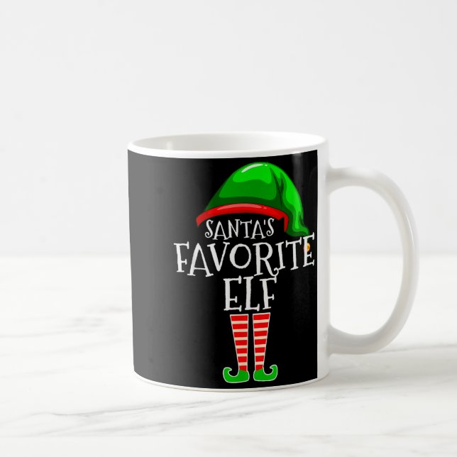 Caneca De Café Santa's Favorite Elf Group Matching Family Christm (Direita)