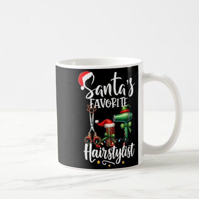 Caneca De Café Santa's Favorite Hair Stylist Christmas Hairdresse (Direita)