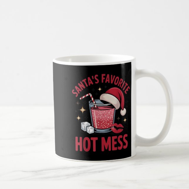 Caneca De Café Santa's Favorite Hot Mess Christmas Funny Margarit (Direita)