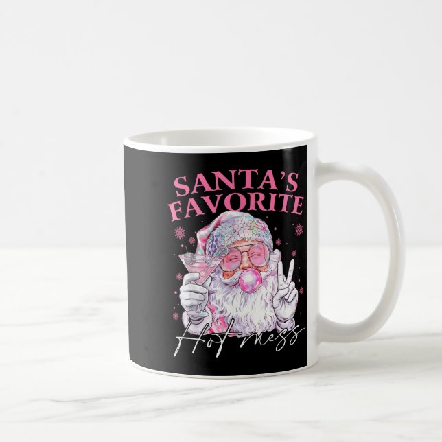 Caneca De Café Santa's Favorite Hot Mess Funny Christmas  (Direita)