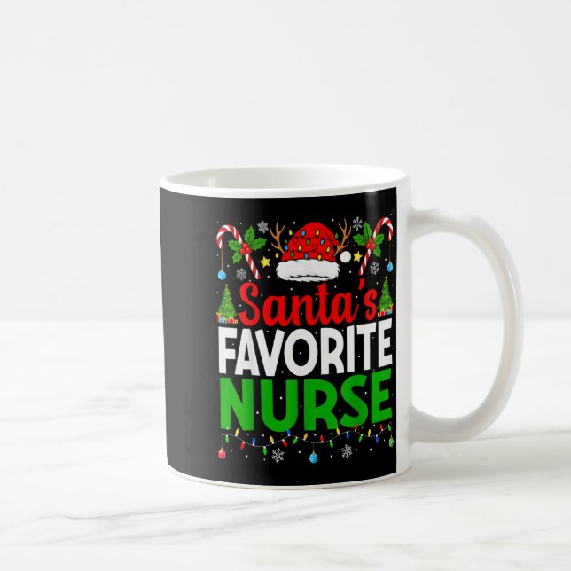 Caneca De Café Santas Favorite Nurse Rn Christmas Nursing Christm (Direita)