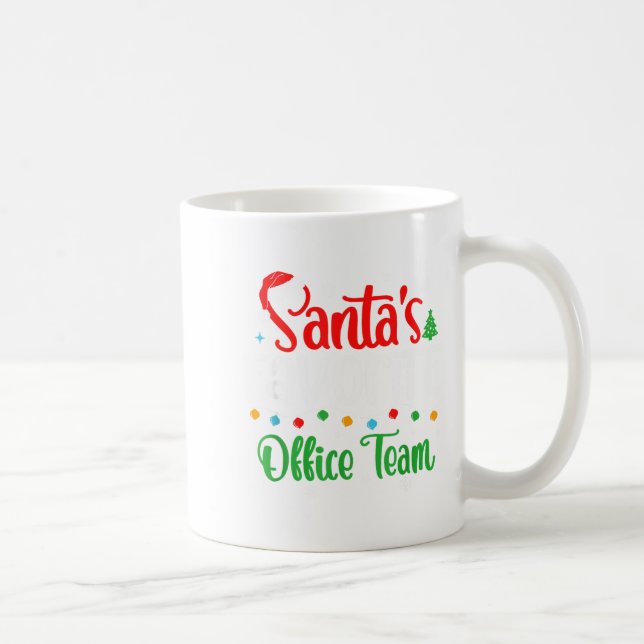 Caneca De Café Santa's Favorite Office Team Christmas Lights Sant (Direita)