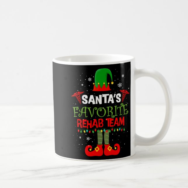 Caneca De Café Santa's Favorite Rehab Team Elf Physical Therapy C (Direita)