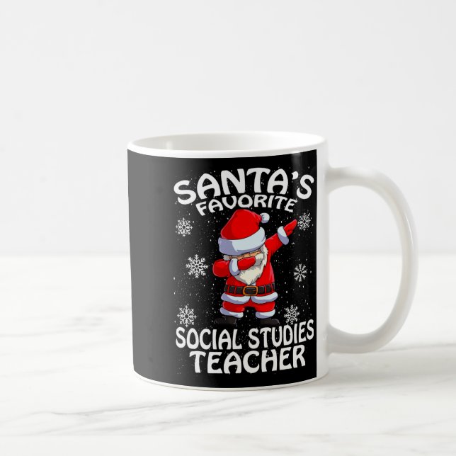 Caneca De Café Santas Favorite Social Studies Teacher Christmas  (Direita)