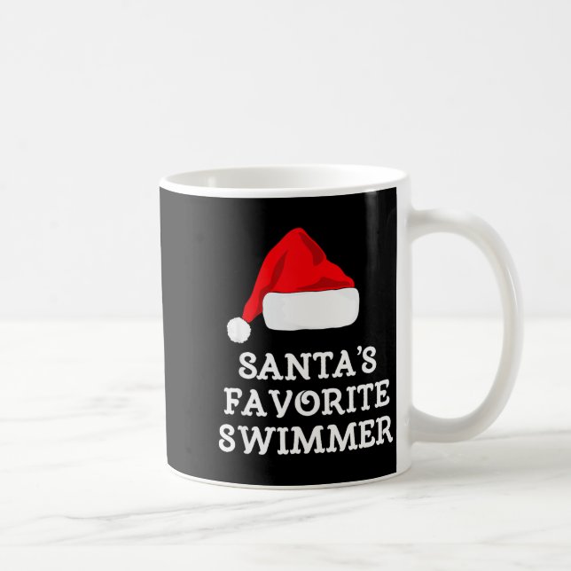 Caneca De Café Santa's Favorite Swimmer Christmas Funny Xmas Swim (Direita)