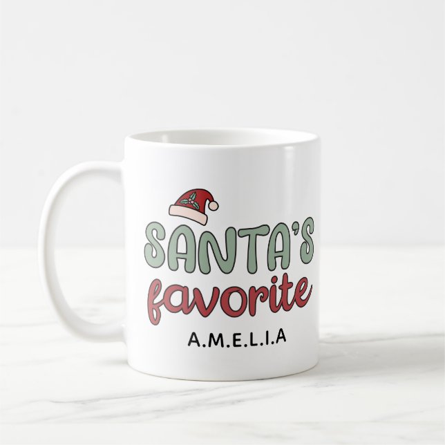 Caneca De Café Santas Favorito Personalizado (Esquerda)