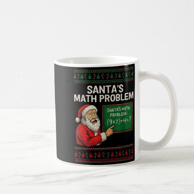 Caneca De Café Santa's Math Problem 67 Viral Meme Christmas Ugly  (Direita)