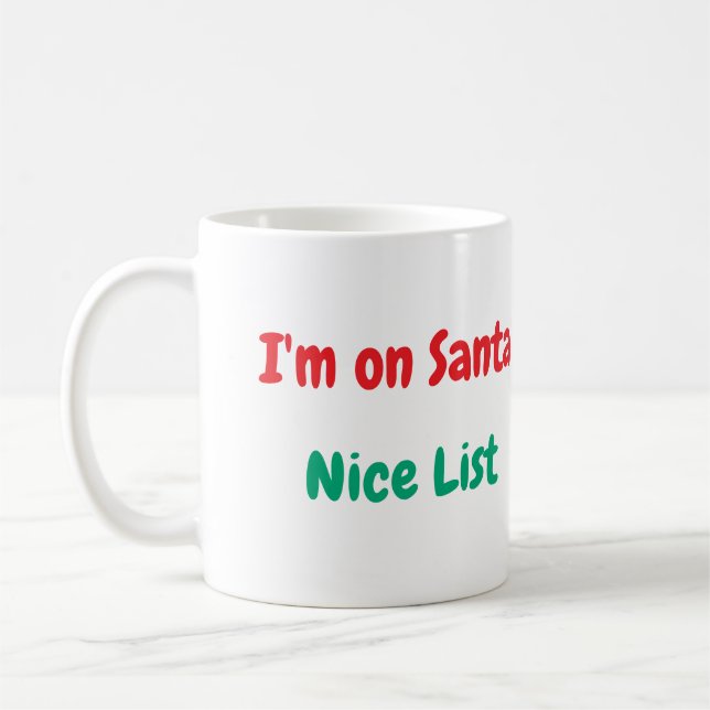 Caneca De Café Santas Nice List Mug - Natal (Esquerda)