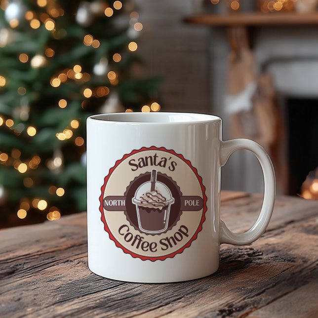 Caneca De Café Santa's North Pole Coffee Shop Christmas Mug (Criador carregado)