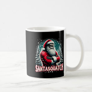 Caneca De Café Santasquatch Divertido Pé Grande Papai Noel Natal